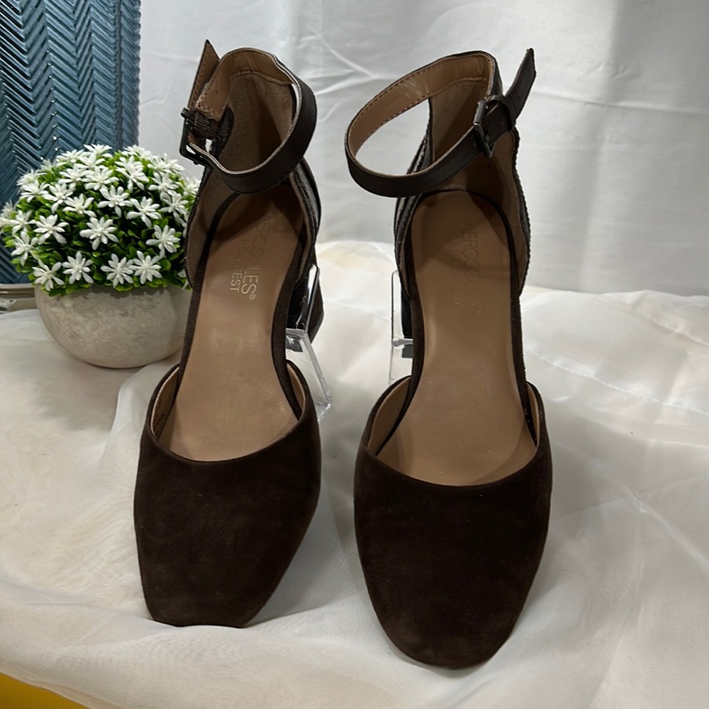 Chocolate Brown Suede & Snake Skin Aerosols HeelRest,